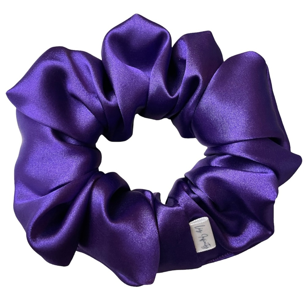 Indigo Silk Satin Scrunchie